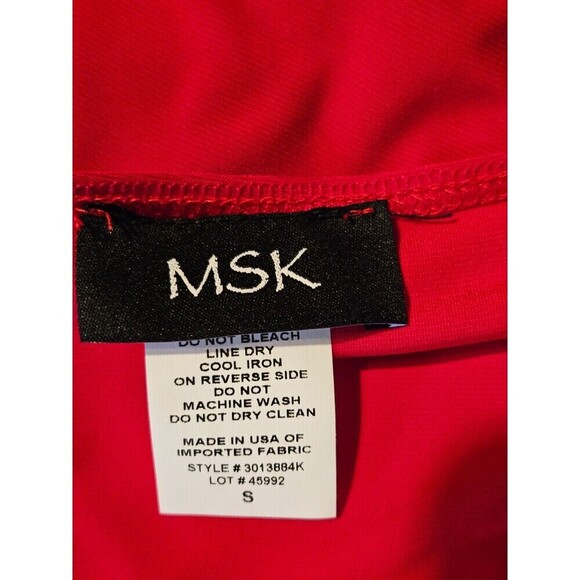 MSK Womens Red Chiffon Embellished Mini Cocktail and Party Dress S BHFO 6423 - Picture 9 of 10